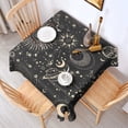 thumbnail image 2 of Black Gothic Sun Planet Pattern Square Tablecloth,Waterproof Square Table Cover,Wipeable Spillproof Washable Table Cover for Home Kitchen Party Decor 52"x52"(132x132cm), 2 of 6