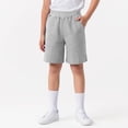 thumbnail image 2 of Zanarzt Running Shorts Boys' Cotton Shorts with Pockets for Kids Teens Sleep Casual Lounge Shorts for Kids Light Gray,10-11 Years, 2 of 5