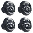 thumbnail image 2 of 4 Pcs Raccoon Knobs for Kitchen Cabinet Cupboard Dresser Bookcase Drawer Pulls Handles Round Home Decor, 2 of 8
