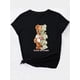 thumbnail image 4 of Women Crewneck Print Short Sleeve T-Shirts Summer Tees Loose Fit Graphic TopsWomen's Casual Fashion Tee, Round Neck Short Sleeve T-Shirt, "Split Bear With Money" Graphic Print, Relaxed FitFather's, 4 of 8