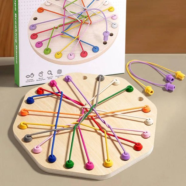 Kid Rope Knots Puzzle Juego de estrategia de juego de mesa social para niños adultos (octágono)