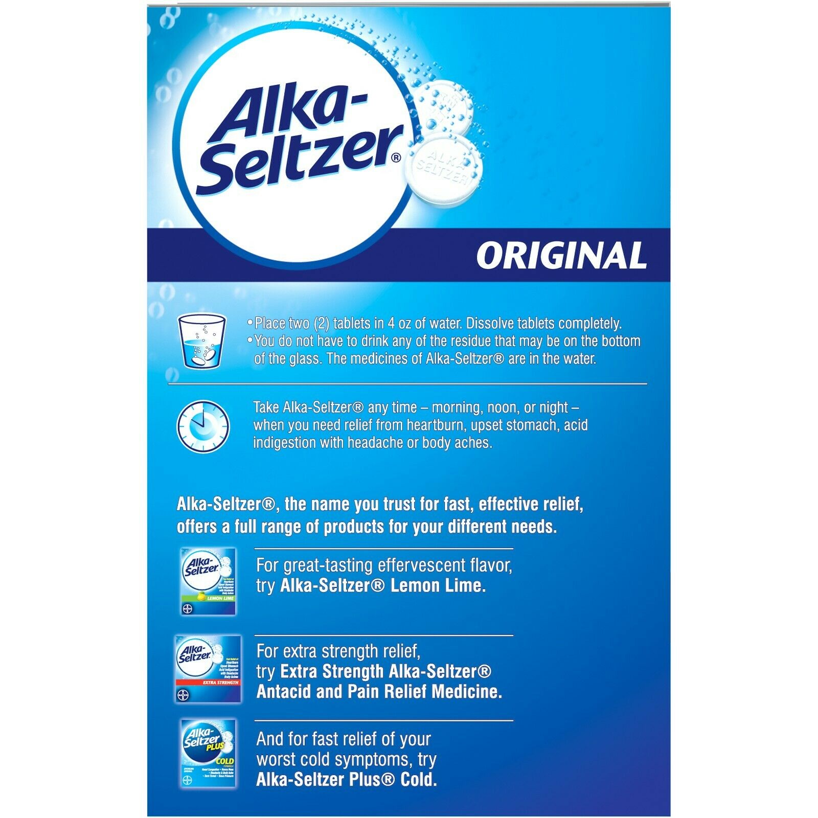 Alka-Seltzer Effervescent Tablets, Original 72 ea (Pack of 4) - image 5 of 6