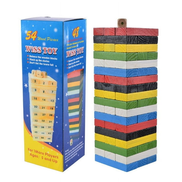 Rompecabezas de madera de 54 capas, bloques de construcción grandes apilados en alto, juego creativo de escritorio con música apilada