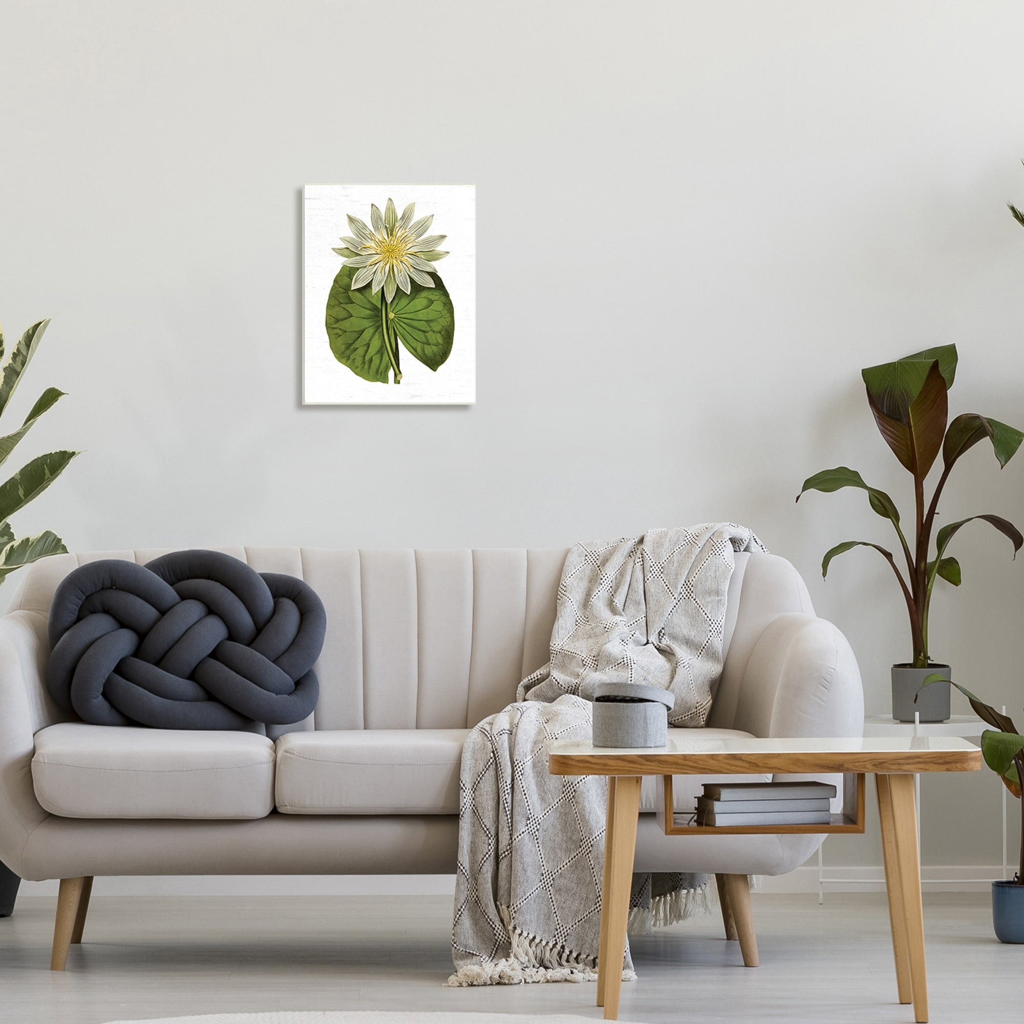 Stupell Industries Vintage Water Lily Floral and Pond Plant Pad,13 x 19, Design by Lettered and Lined