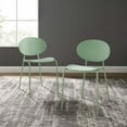 thumbnail image 2 of Side Dining Chair, Set of 2, Plastic, Metal Steel, Green, Modern Contemporary Urban Design, Kitchen Room Cafe Bistro Restaurant Hospitality, 2 of 10