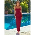thumbnail image 5 of Womens Summer Casual Slip Dresses Spaghetti Strap Bodycon Maxi Dress Wine Red XS, 5 of 6