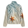 thumbnail image 6 of Jackets for Women Winter Coat Jackets Flannel Stand Collar Jacket(Starfish Beach Pattern,Size:S-4XL), 6 of 7