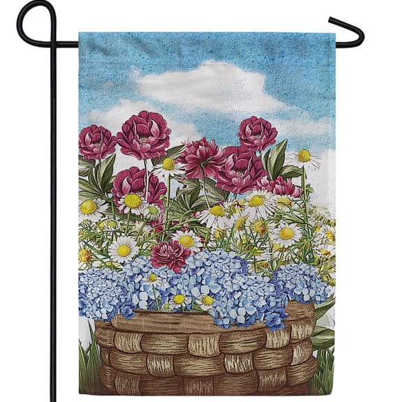 America Forever Patriotic Red White Blue Floral Garden Flag 12.5 x 18 inch Double Sided America Spring Summer 4th of July Memorial Day Independence Yard Outdoor Decoration