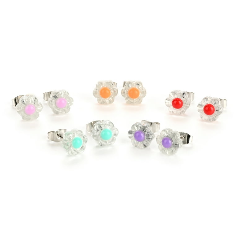 Girls Starlet Shimmer Pearl Rose Flower Set of 5 Rings Girls Starlet Shimmer Pearl Rose Flower Set of 5 Rings