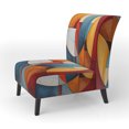 thumbnail image 3 of Designart « Geometric Forms in Cubism I » Chaise d'Appoint Rembourrée Turquoise Cubisme - Fauteuil Moderne pour Chambre, 3 of 7
