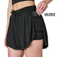 thumbnail image 3 of Ultra Performance Womens Running 2 in 1 Butterfly Shorts Athletic Womens Gym Workout Short's Summer Flowy Spandex Short for Women Black/Grey, 3 of 7