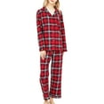 thumbnail image 4 of FCLoft Women's XL-3XL 2-Piece Pajama Set - Winter Flannel Brushed Cotton Button Top & Pants, 4 of 9
