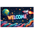 thumbnail image 1 of Welcome Party Banner Colorful Hearts Stars Backdrop Background Decorations Home Event Photography Props Party Supplies, 1 of 4