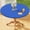Blue, variant on Round Elastic Fitted Tablecloth, Water-Resistant Fabric Tablecloths for 36"-44" Tables, Washable Polyester Table Cover for Picnic, Caming, Dinner, Indoor & Outdoor, Black