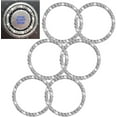 thumbnail image 1 of 6 Pcs Car Crystal Rhinestone Ring, Bling Silver Sticker Emblem Ring, Sparkly Car Interior Accessory Decoration Ring for Auto Engine Ignition Button Key & Knobs, Unique Gift (Silver), 1 of 7