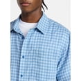 thumbnail image 4 of No Boundaries Plaid Shirt with Short Sleeves, Men's XS-3XL, 4 of 5