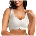thumbnail image 2 of Sports Bra Women'S Seamless Bras No Underwire Scalloped Up Bras Soft Wireless Comfort Bralettes Full Coverage Everyday Bra,White Women'S Nylon Bra 4XL, 2 of 5