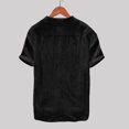 thumbnail image 4 of JLFKNG Mens T-Shirts Simple Solid Color Tees Crew Neck Short Sleeve Cotton Linen Breathable Loose Fit Tee Shirts Buttons Up Lounge Summer Tops, 4 of 4