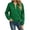 Green, variant on Womens Jacquard Pattern Zip Up Jackets Raglan Long Sleeve Casual Coat