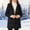 Black, variant on Girls Hooded Wool Blend Coat Long Sleeve Single Breasted Mid Length Overcoat with Patch Pockets Black 12-13 Years