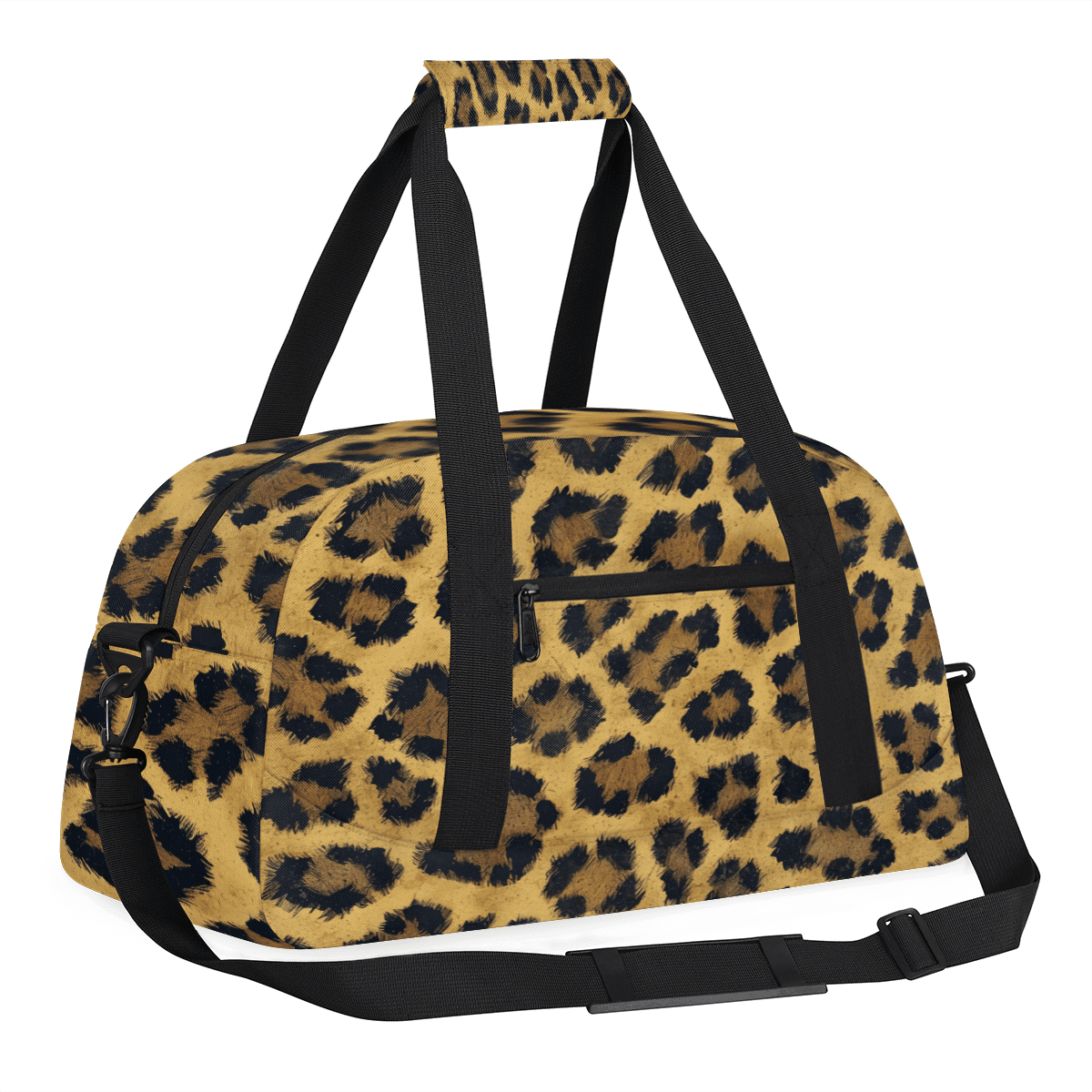Herdesigns Leopard Sports Duffle Bag for Women & Men, Cheetah Print Gym Bag Dance Bag Overnight Bag Carry On Weekender Travel Bag