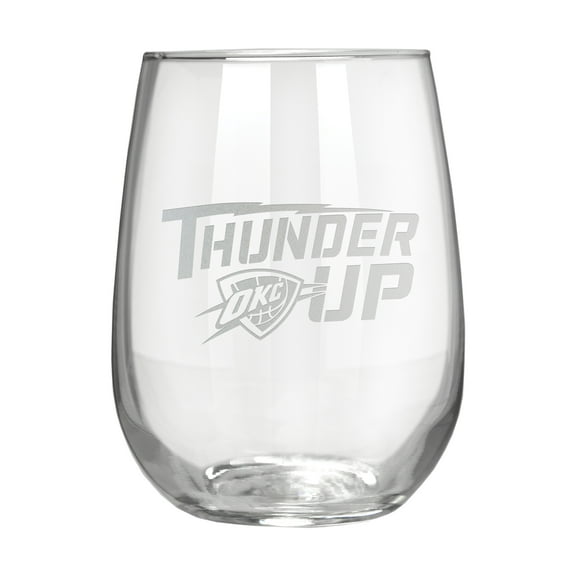 Oklahoma City Thunder Etched 17oz. Rally Cry Stemless Wine Glass