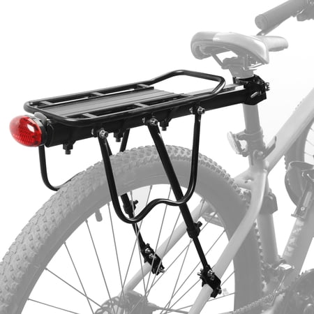 OZARK TRAIL ALUMINUM ADJUSTABLE REAR BIKE RACK WITH TAILIGHT