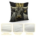 thumbnail image 4 of BCIIG   Highland Cow Pillow Cover for Sofa Couch Chair Southwest Farmhouse Animal Throw Pillow Cover Golden Crown Outdoor Pillow Cover Luxury Black Cushion Cover   22x22in, 4 of 5