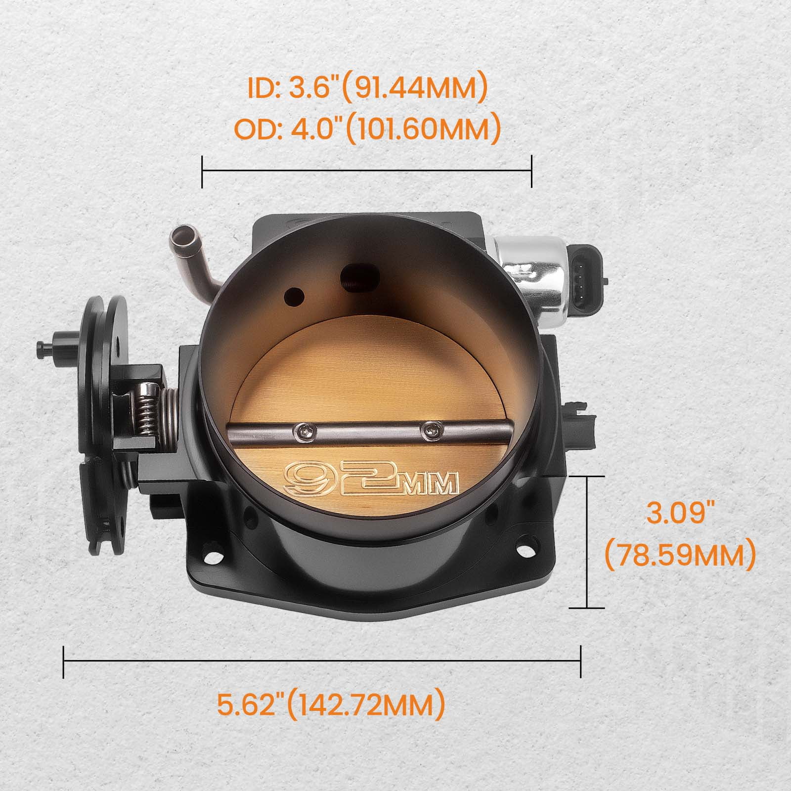 Maxpeedingrods 92mm Throttle Body for LSX LS1 LS2 LS3 LS6 LS7 for GM Gen III with TPS IAC 4 Bolt