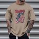 thumbnail image 1 of Tops para hombre, blusas y camisas de cuello redondo y manga corta para hombre, tops casuales de cuello redondo y manga corta con estampados especiales para hombre., 1 of 5