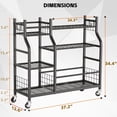 thumbnail image 3 of Garden Tool Organizer with Wheels for Garage and Shed, Spacious Tool Storage, Multi-Tier Design with Side Hooks for Rakes, Shovels, Brooms, and Yard Tools Rolling Cart, 3 of 15