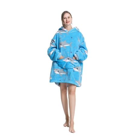 

Sunisery Parent-child Winter Night-gown Long Sleeve Cartoon Hooded Plush One-piece Pajamas