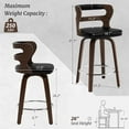 thumbnail image 5 of Dycanpo 26" Counter Height Bar Stools Set of 3, Swivel Counter Stools with Back for Kitchen Island, Black, 5 of 9