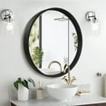 thumbnail image 3 of WallBeyond 24 inch Black Wood Frame Round Bathroom Vanity Mirror, Home Decor Wall Mirror, 3 of 8
