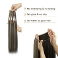 thumbnail image 4 of MY-LADY Invisible Wire Hair Extensions Adjustable Size Synthetic Hair Hairpieces for Women Long Straight Heat Resistant Fiber No Clip 20inch dark brown&ash blonde, 4 of 8