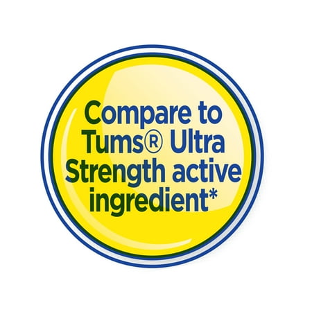 Equate Ultra Strength Antacid Chewable Tablets, Assorted Berries, 1000 mg, 72 Count, Compare to Tums® Ultra Strength Active Ingredients