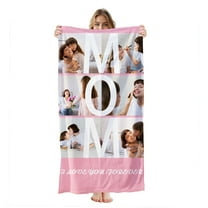 Personalized Custom Beach Towels with Picture Logo Photo Names Customized Pool Travel Towel for Kids Adults Women Men 30" X 60"