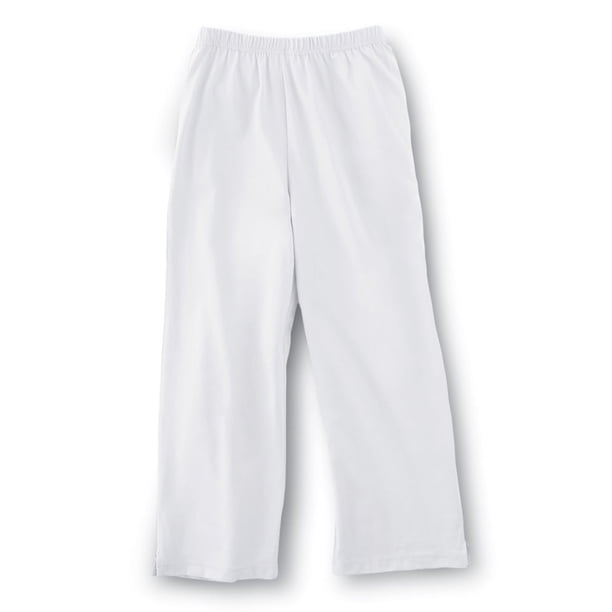 Pantalones capri cortos cómodos con cintura elástica para mujer de Collections Etc Samanthas Style Shoppe, blancos, talla mediana