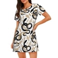thumbnail image 1 of Balery Snake Camisón de manga corta con cuello redondo para mujer, cómodo y elegante., 1 of 6