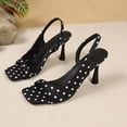 thumbnail image 6 of Samdudou Stiletto Sandals Womens Summer Open Toe Dotted Pattern Slingback High Heel Dressy Party Evening Daily Wear Ladies Outdoor Vacation Beach Shopping Essential Footwear, 6 of 9