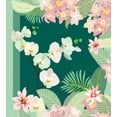 thumbnail image 3 of Ambesonne Orchids Duvet Cover Sets, Tropical Jungle Bouquets, 2-Queen, Mint Green and Forest Green, 3 of 7
