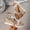 White, variant on Women's Comfortable Wedge Sandals Mesh Upper Metallic Accents Elastic Ankle Strap Espadrille Plus Size Summer Black 36