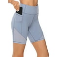 thumbnail image 3 of Gomelly Ladies Yoga Shorts High Waist Workout Sport Short Pants Summer Leggings Women Gym Volleyball Bottoms Elastic Waisted Mini Trousers Light Blue S, 3 of 6