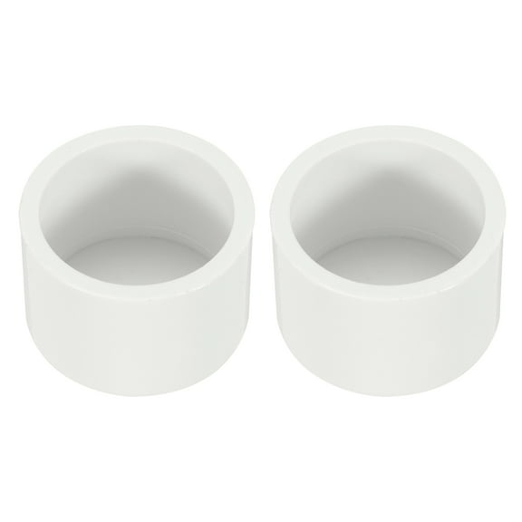 Uxcell 3/4" PVC Pipe End Cap Fitting, 2 Pack Furniture Grade Pipe Plug Adapter for DIY Garden Shelf Support, White