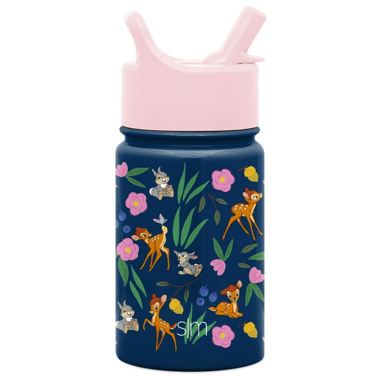 Simple Modern Disney Princess Kids Water Bottle with Straw Lid | Insulated Stainless Steel Cup for Girls, School | Summit | 14oz, Belle's Garden