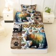 thumbnail image 3 of Castle Fairy Watercolor Bear Twin Sheets 3pcs,Vintage Leopard Print Bedding,Sepia Orange Cream,1 Fitted Sheet, 1 Flat Sheet and 1 Pillowcase, 3 of 6