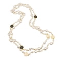 thumbnail image 2 of Hyasfey Women Necklace Double Layers Faux Pearl Decor Sweater Decoration Contrast Color Stainless Smooth Adjustable Women Jewelry, 2 of 7