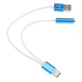 thumbnail image 4 of Nuevo Tipo C a 3 . Adaptador y tipo de audio para auriculares auxiliares de 5 mm Azul Sunnimix Adaptador de cable de audio, 4 of 8