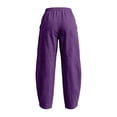 thumbnail image 7 of TEAJOPSUU Womens Elastic Waist Harem Pants Cotton Blend Casual Tapered Baggy Wide Leg Trousers with Pockets Summer Daily Beach Wear Purple, 7 of 7