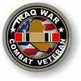 thumbnail image 2 of Iraq War Veteran 3D Domed CAR Emblem Badge Sticker Round Chrome Metal Round Bezel, 2 of 8